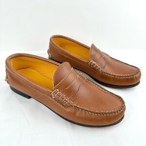 Women's Quoddy Brown Leather Penny Loafers, Original Box and Dust Bag Included